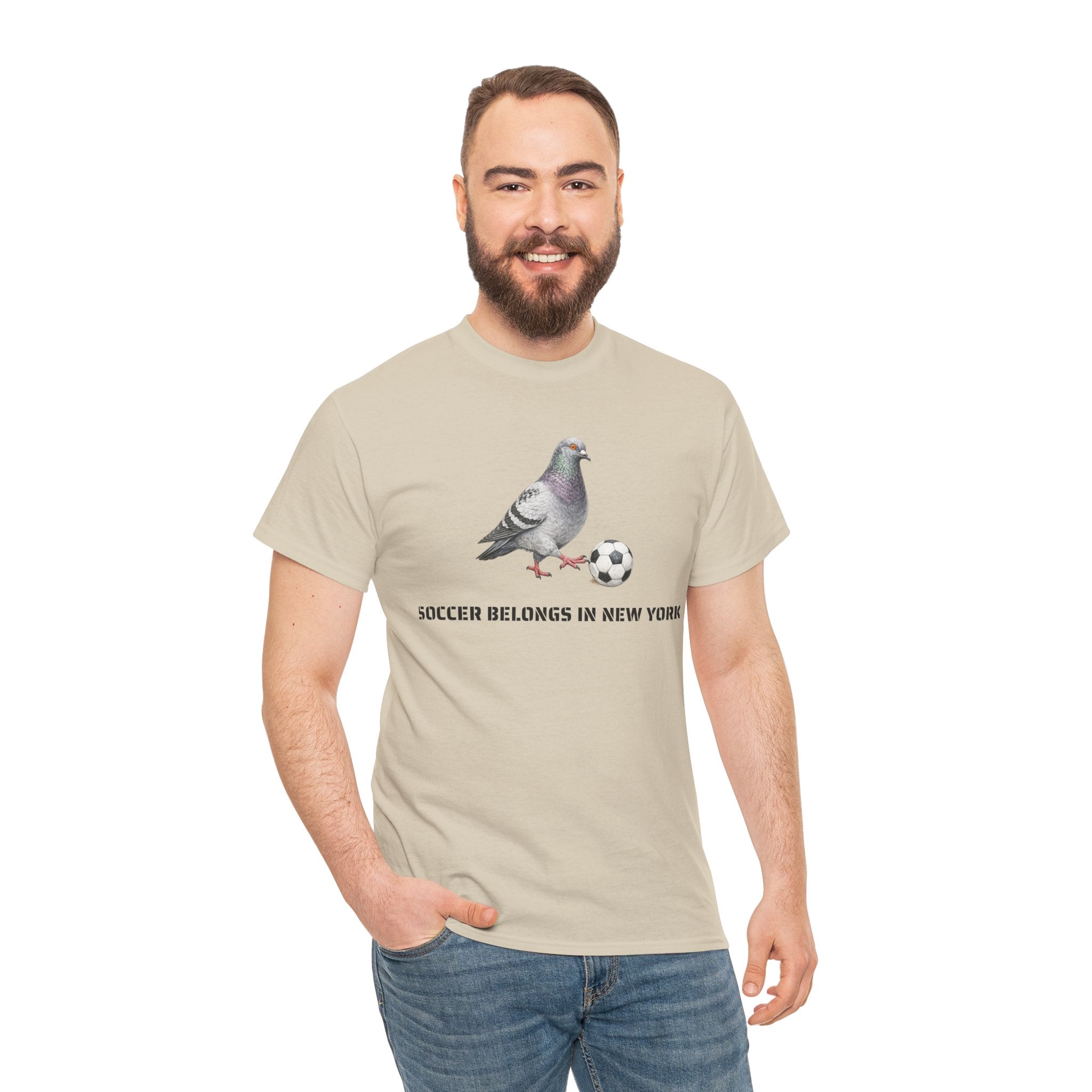 Customizable Corona NYC Pigeon Soccer Belongs in New York T-Shirt | Soccer Player Tee