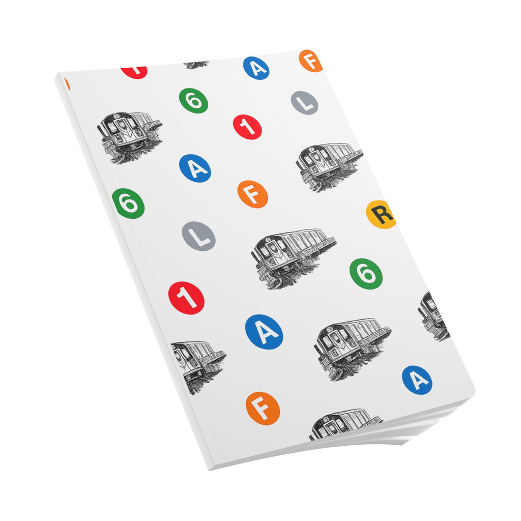 New York Subway Train Transit Icons  Pattern Journal | NYC Metro Subway Pattern Softcover Notebook