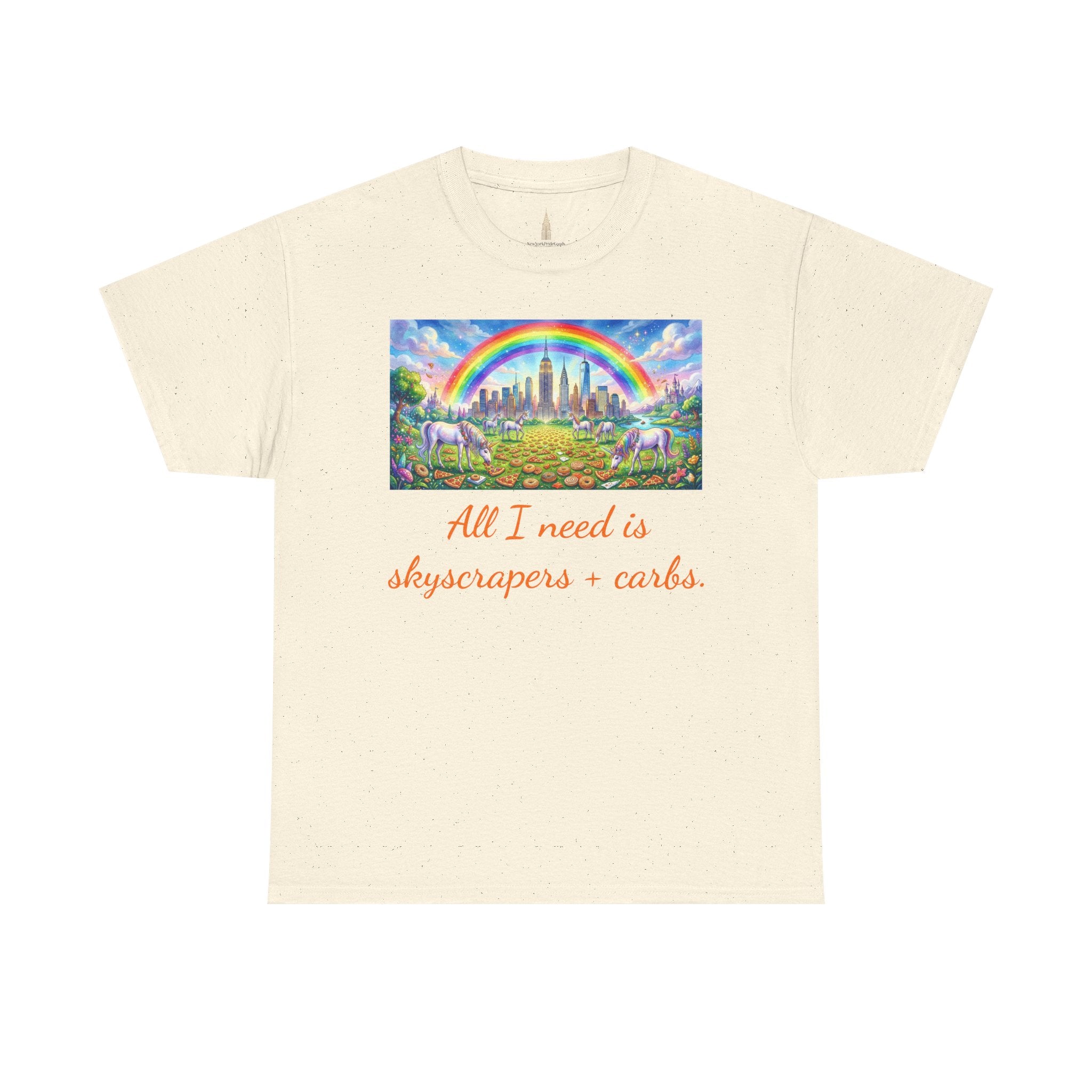 NYC Skyscrapers and Carbs T-Shirt | New York Is a Fairy Tale City Tee