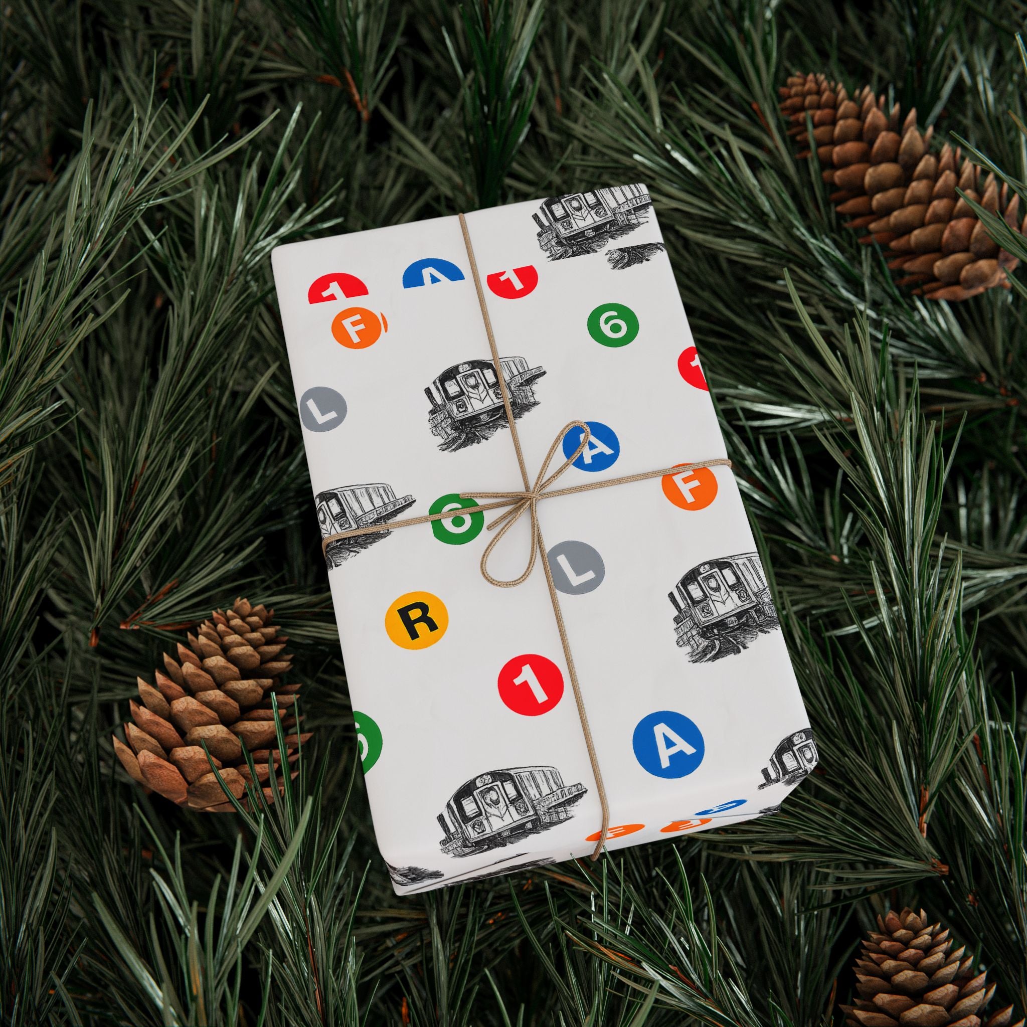 Subway Train & Transit Icons Gift Wrap Papers | NYC Metro Subway Pattern Wrapping Paper