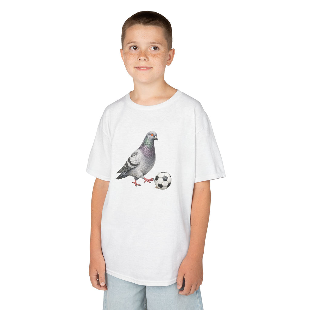 Customizable Corona NYC Pigeon Kids Soccer Tee — Cute Bird Soccer T-Shirt for Children