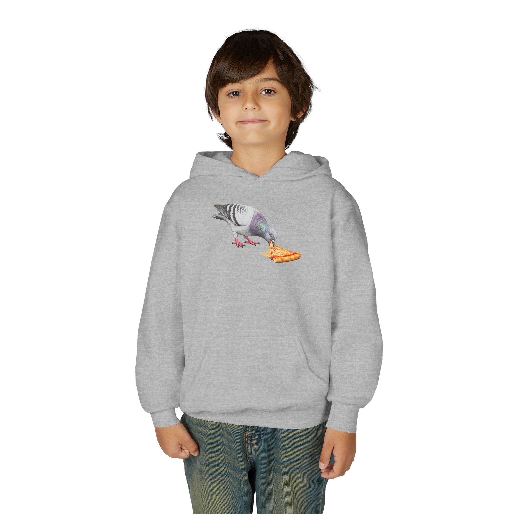 Customizable Little Italy NYC Pigeon NYC Kids Hoodie | New York Pizza Lover Bird Lovers Childrens Hooded Sweatshirt
