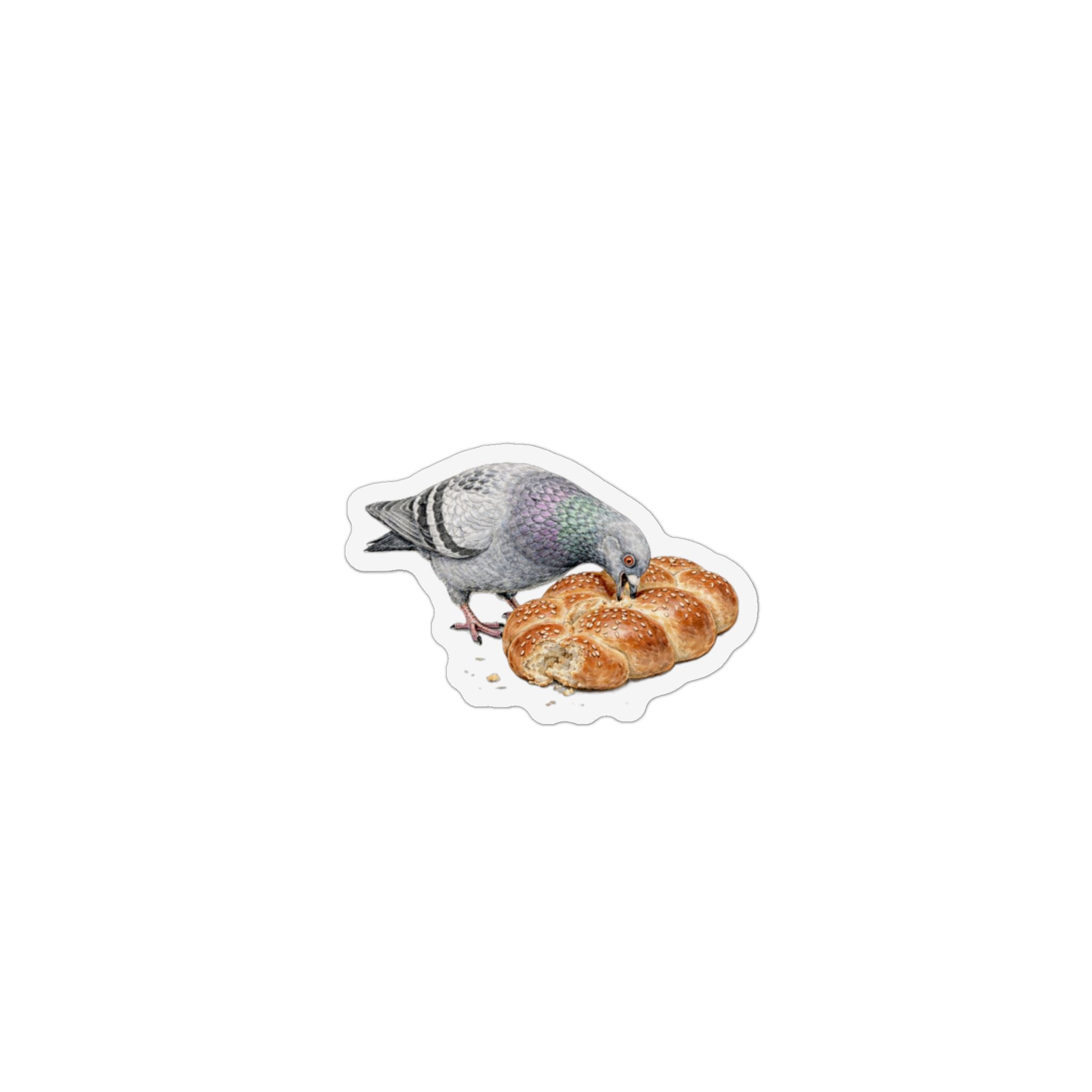 Borough Park NYC Pigeon Magnet | Brooklyn Challah Bread Bird Lover Magnet