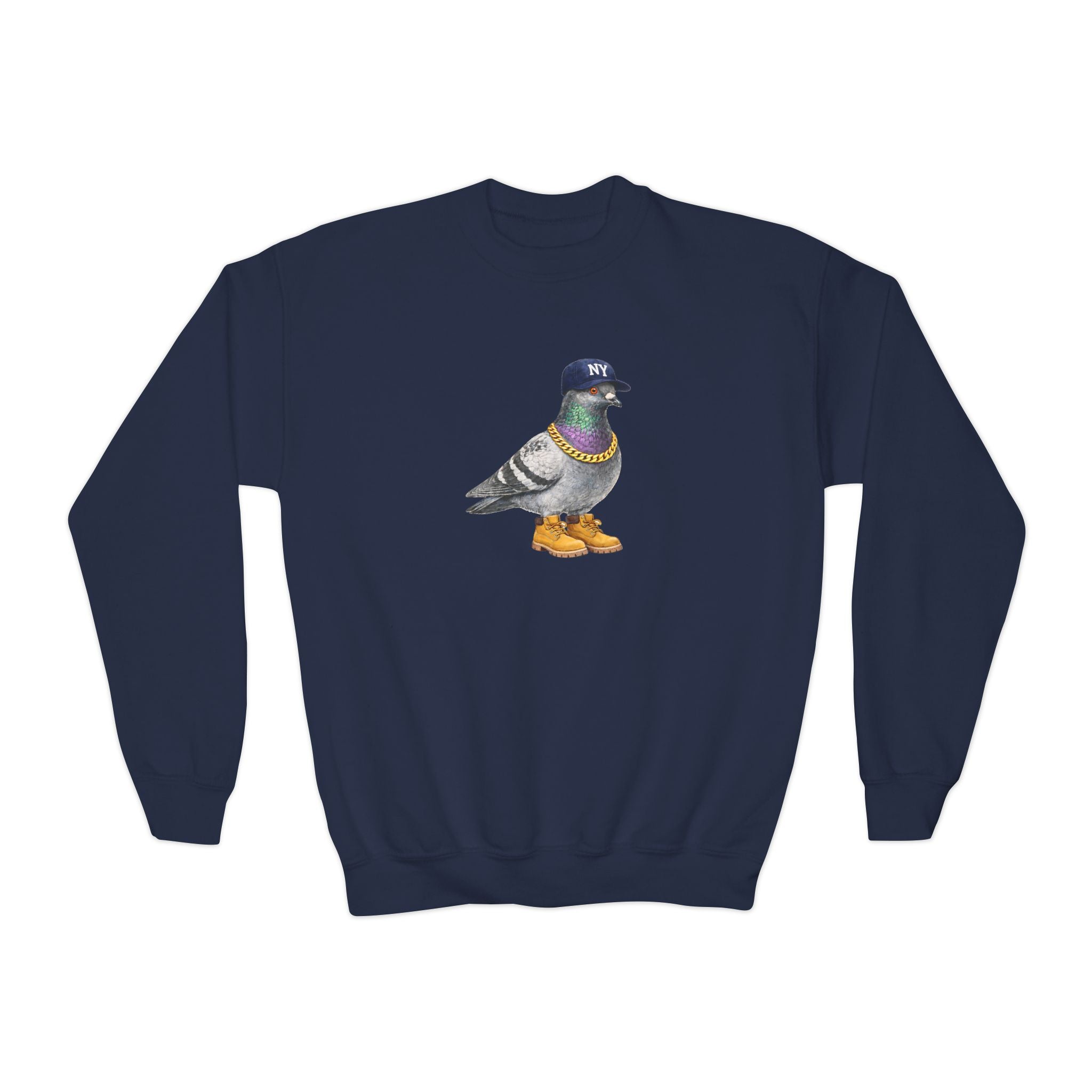 Customizable Bronx NYC Pigeon NYC Kids Crewneck Sweatshirt    New York Baseball Fan Bird Lover Childrens Sweater