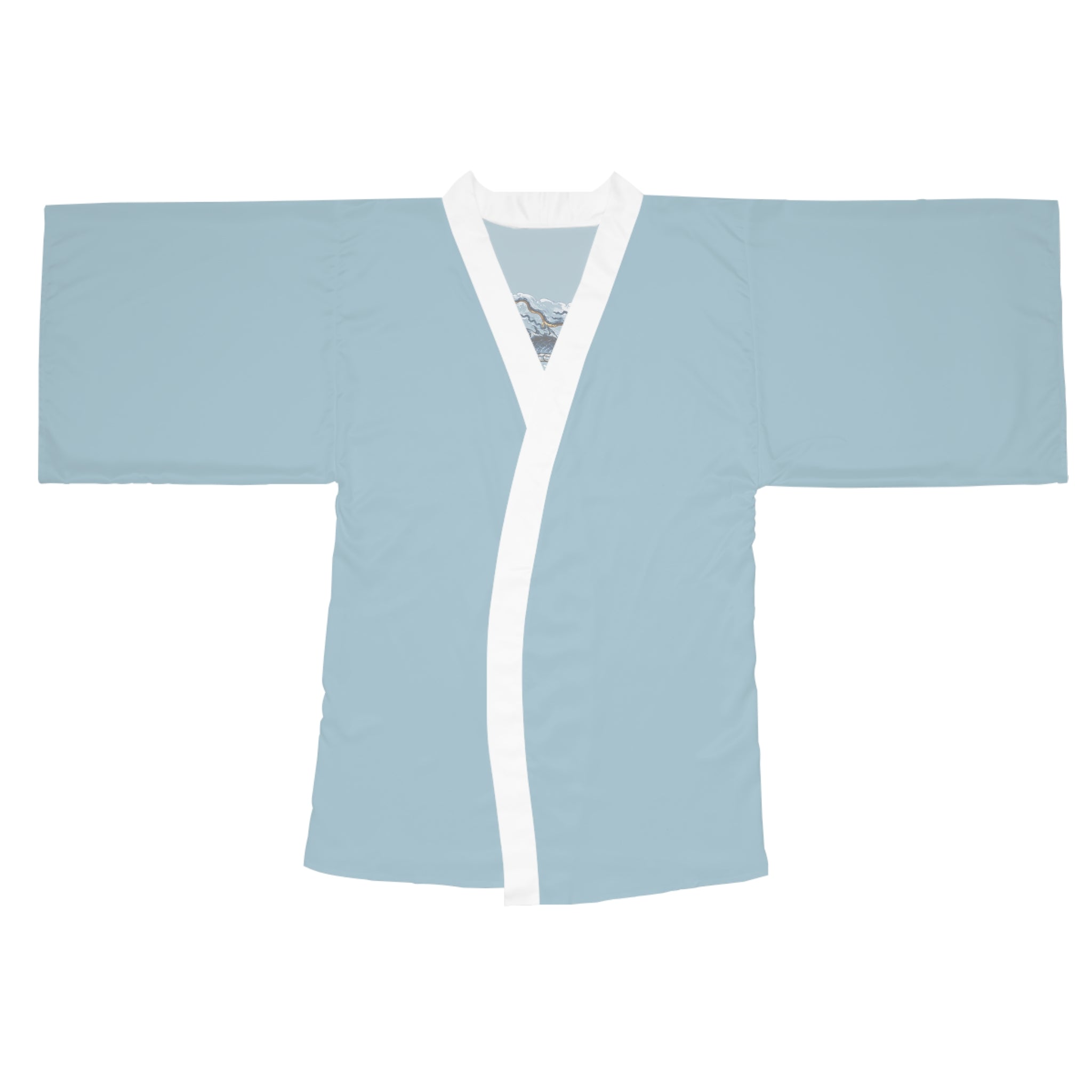 Chinatown Dragon Kimono Robe — Blue Chinese Dragon Long Sleeve House Robe