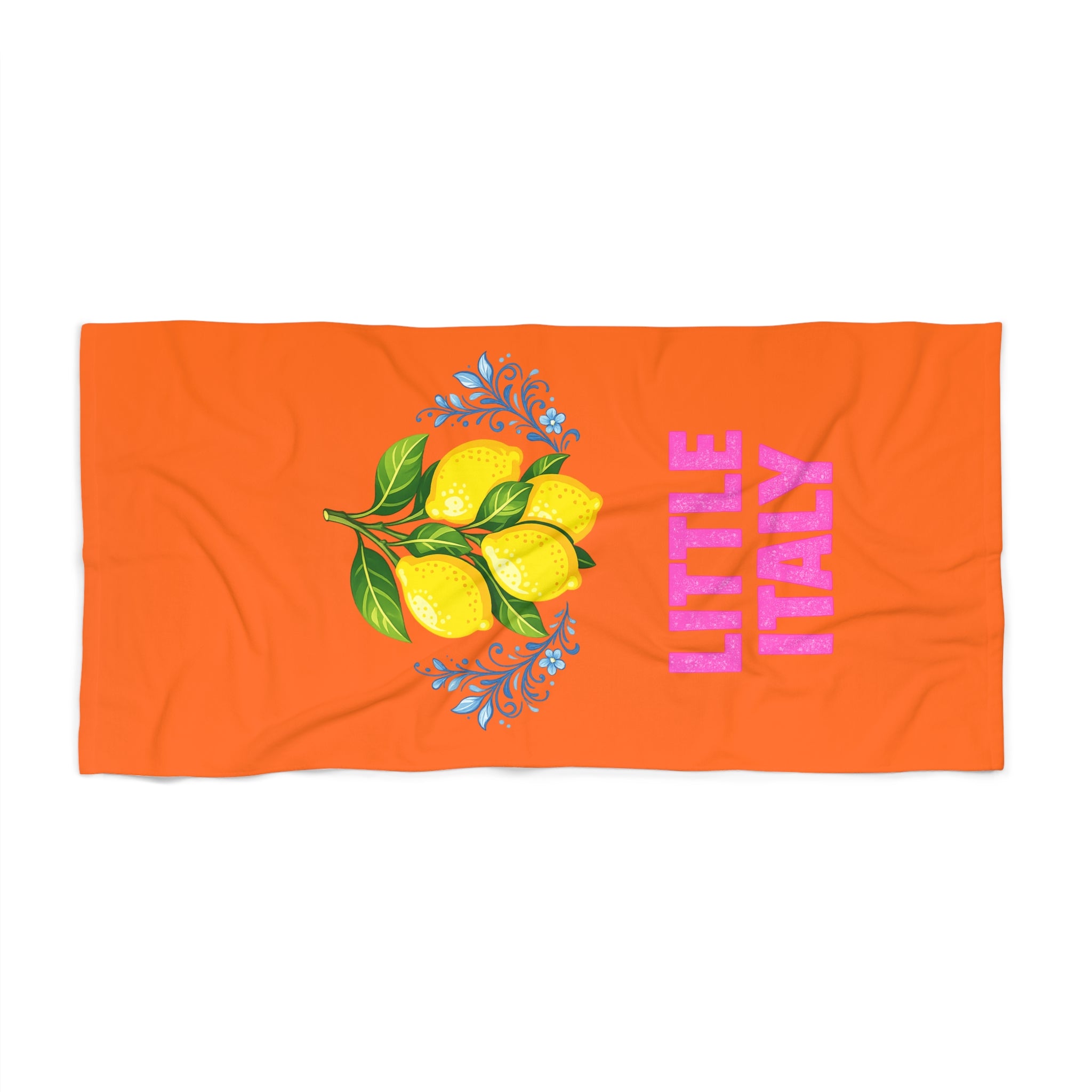 Little Italy Amalfi La Dolce Vita Beach Towel   Lemon Seaside Design