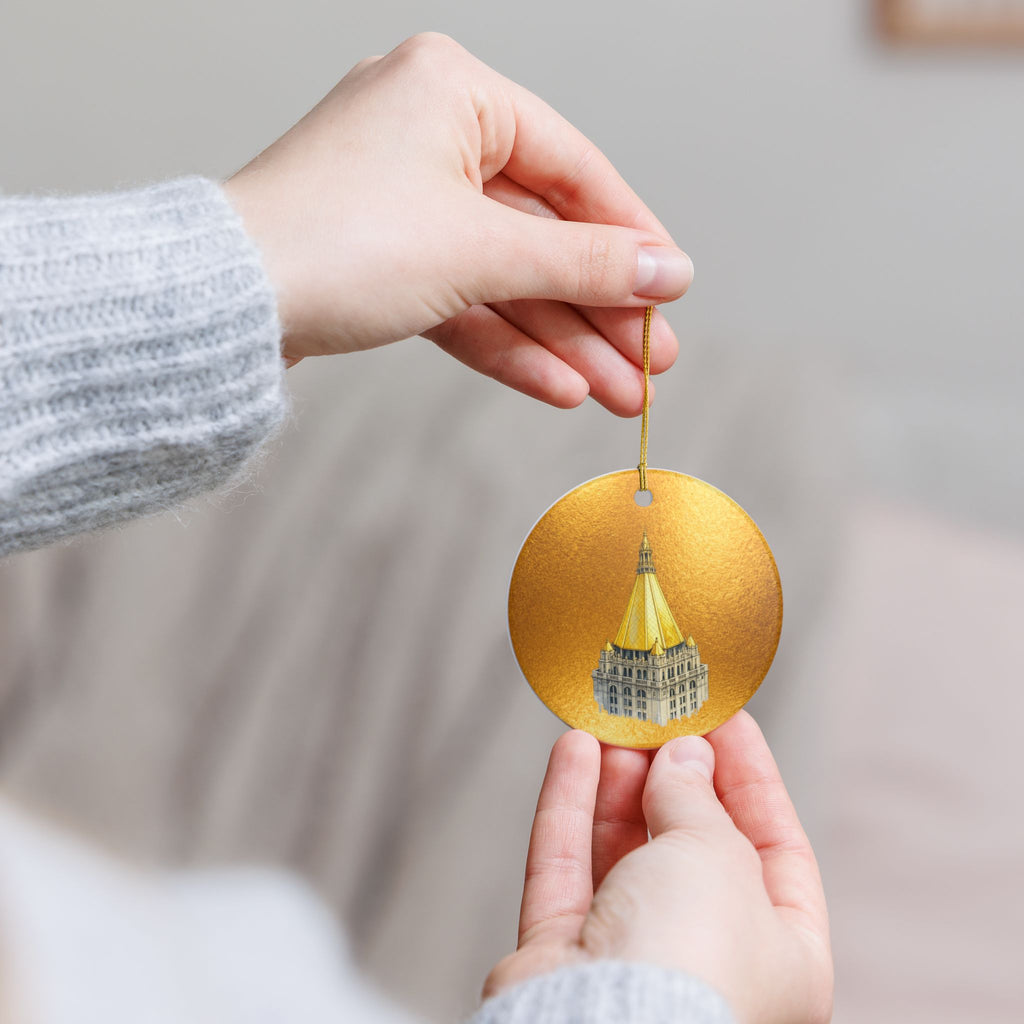 New York Life Building Ceramic Christmas Tree Ornament — NYC Skyline Holiday Decoration