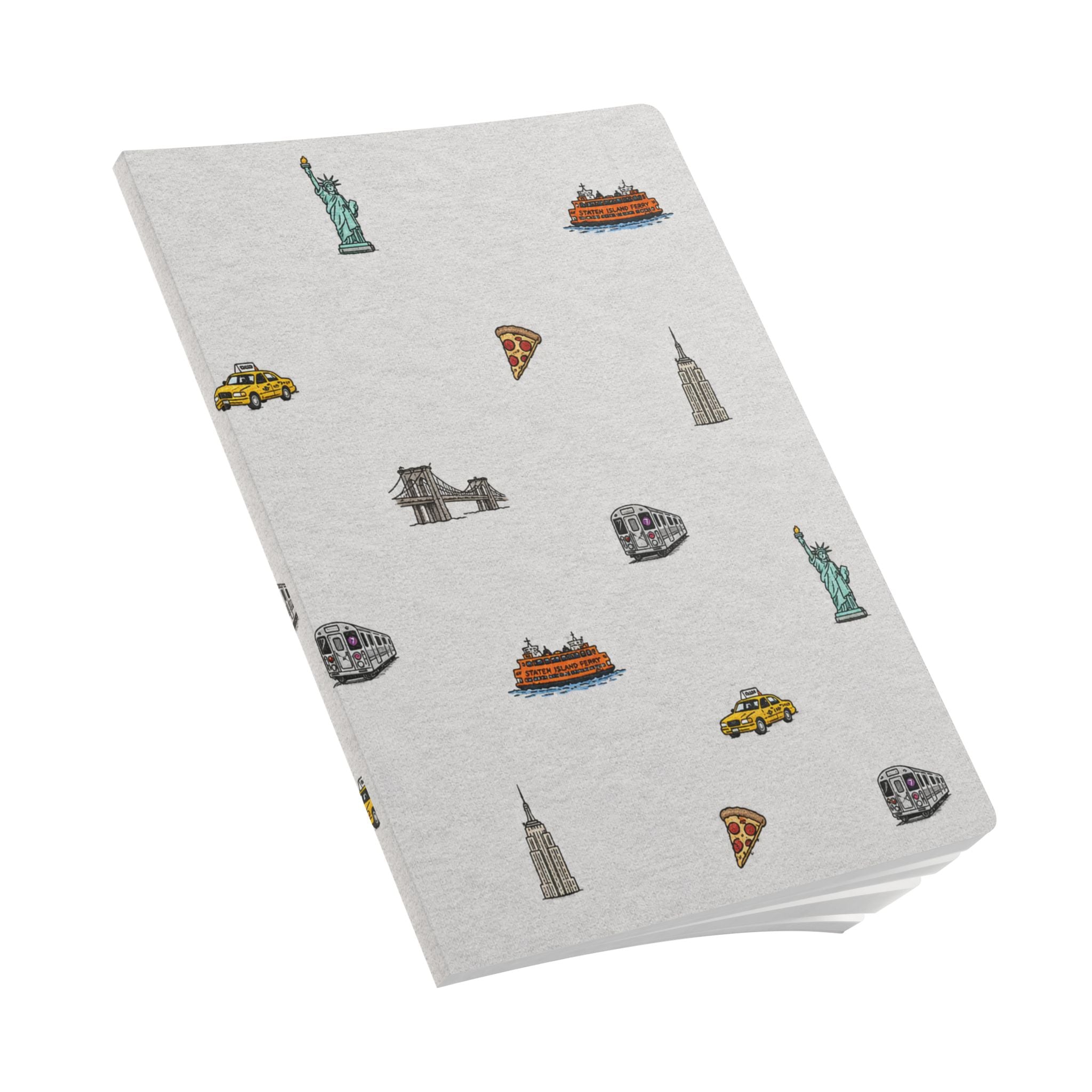 Icons of New York City Heather Gray Softcover Notebook