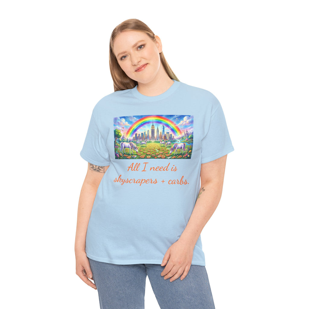 NYC Skyscrapers and Carbs T-Shirt | New York Is a Fairy Tale City Tee