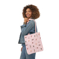 Icons of The Hamptons Pink Canvas Tote — Lighthouse, Windmill, Lobster Sailboat Icons