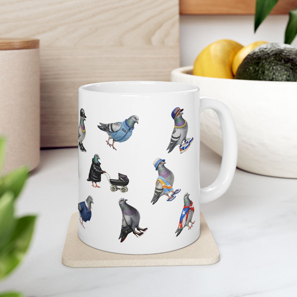 Taza Palomas de Nueva York | Taza de café para amantes de las aves de NYC