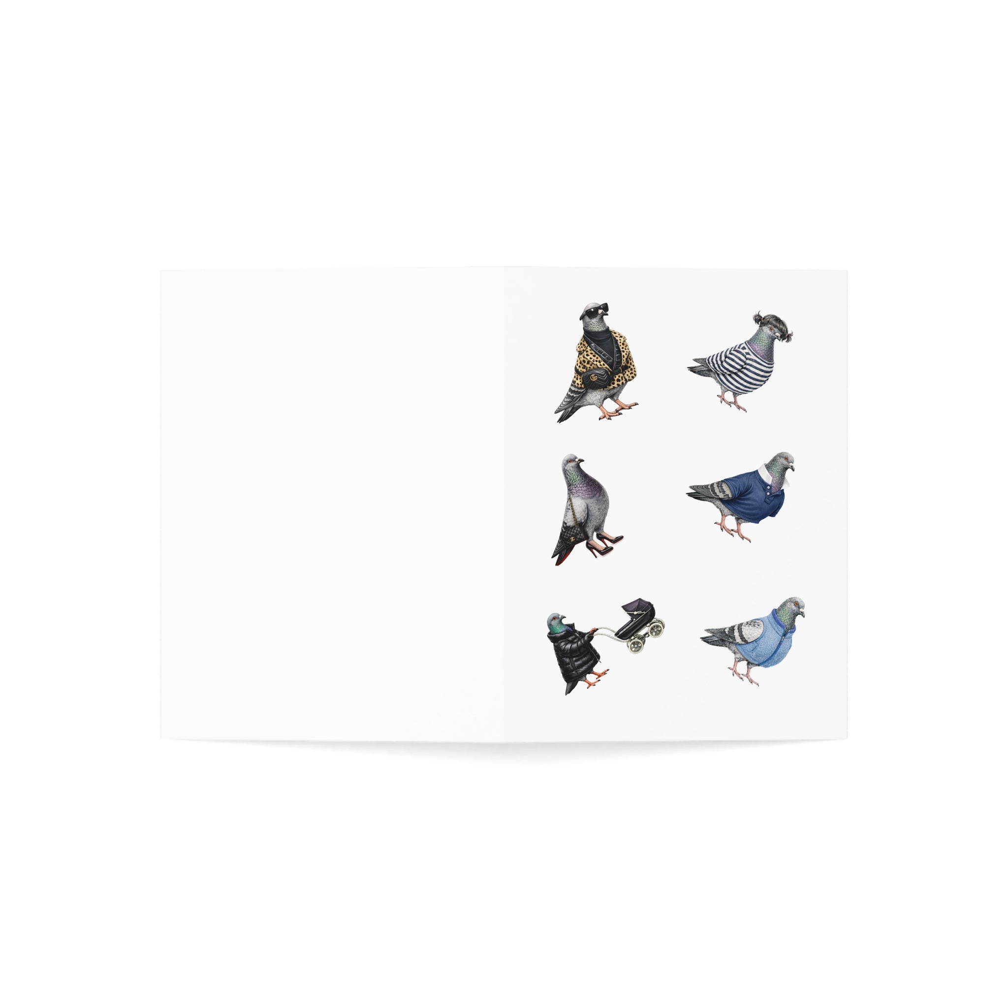 You're One Trendy Bird NYC Pigeon 4.6” x 6.25” Greeting Cards |  Pack of 10 Fashionable Stylish Bird Lover Card Pack