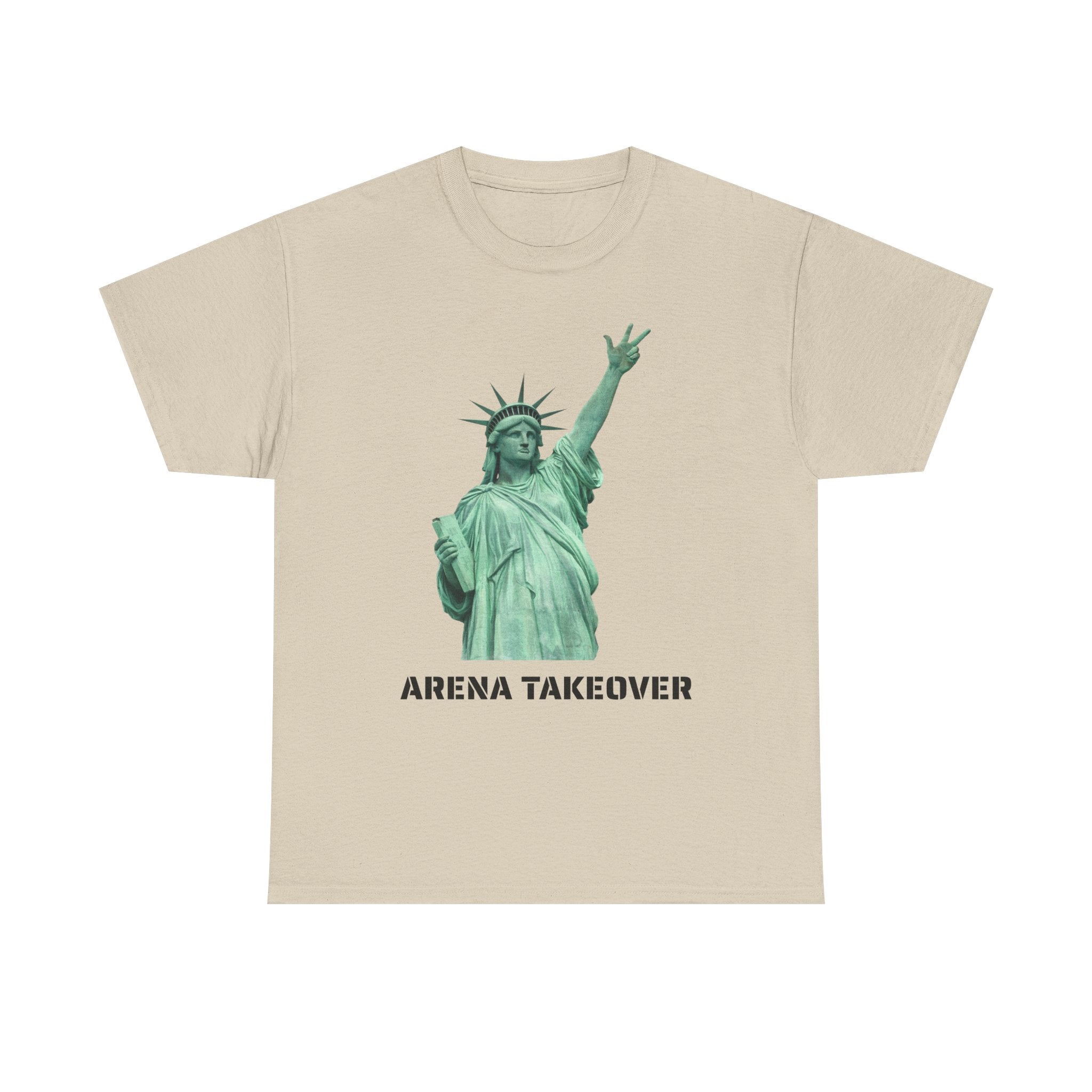 Arena Takeover Statue of Liberty Three Points T-Shirt | NYC Jalen Brunson Basketball 3 Point Shot Tee