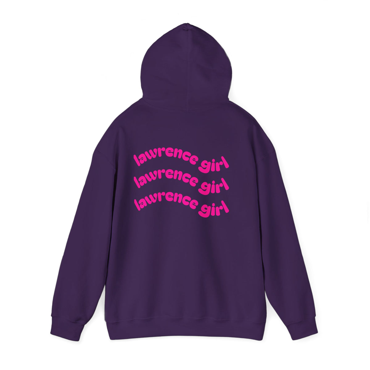 Lawrence Girl Hoodie – Retro Pink Wave Back Print Hooded Sweatshirt