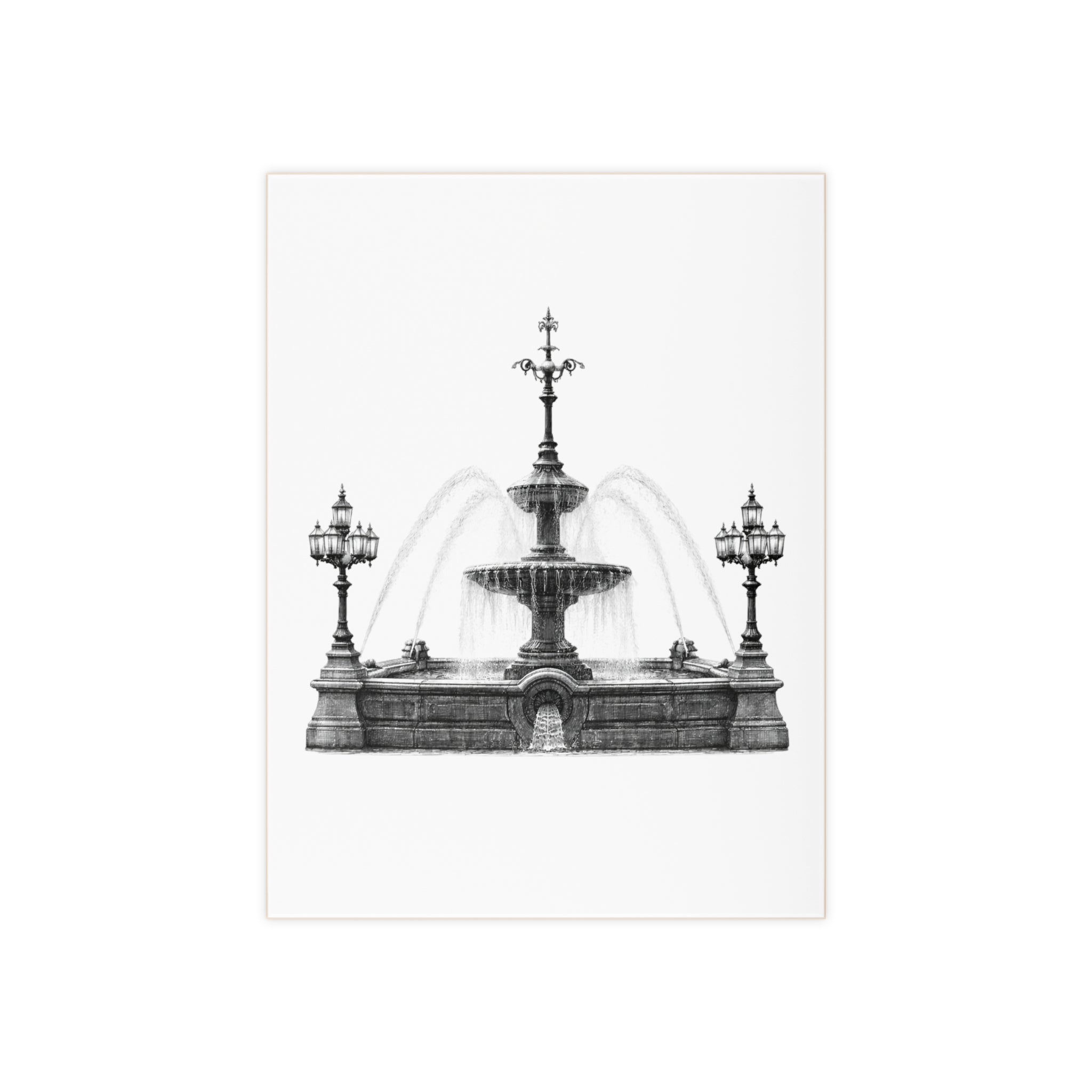 City Hall Park Fountain Ceramic Shower Tile 6" x 8"