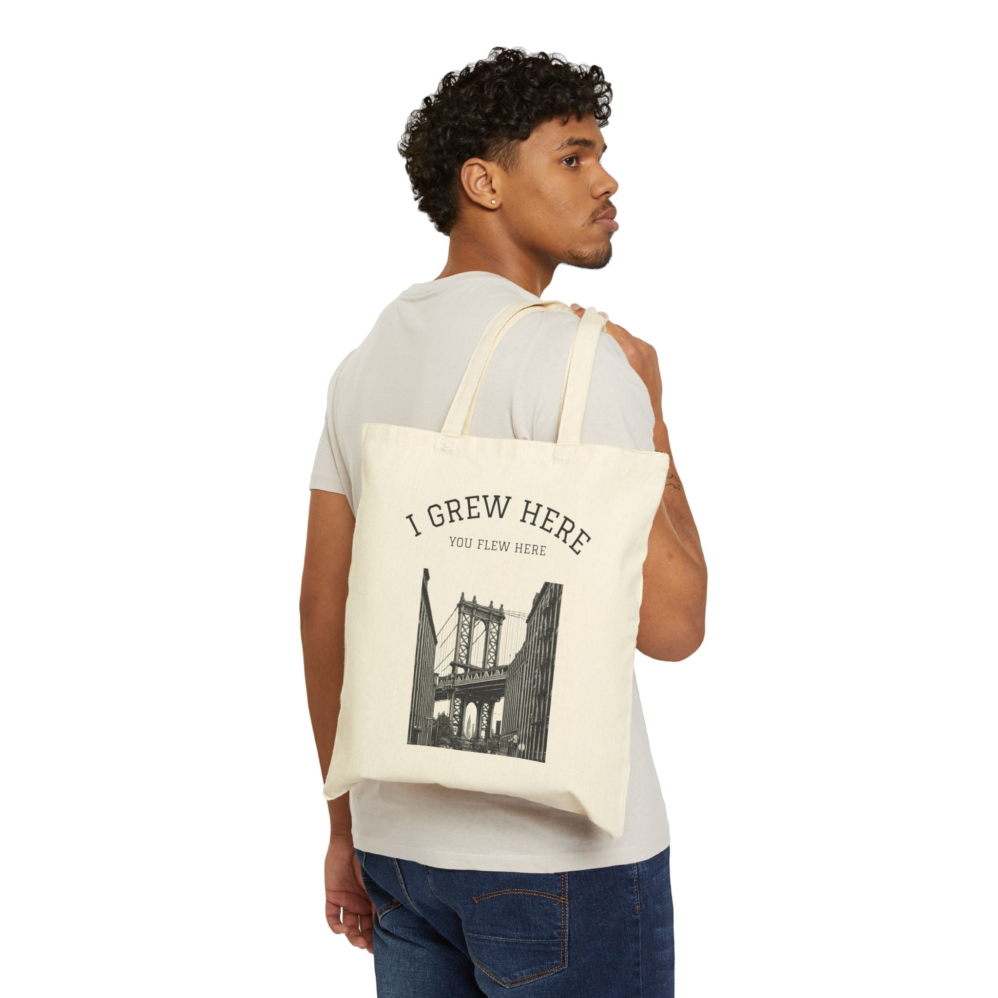 DUMBO Brooklyn Manhattan Bridge Bag | I Grew Here You Flew Here NYC Tote Bag