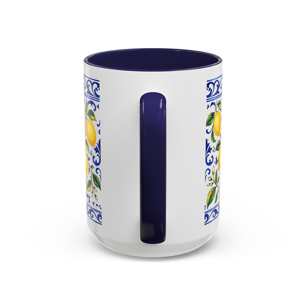Little Italy Amalfi Blue with Lemon Mug — Blue Ceramic Kitchen Mug (11oz)