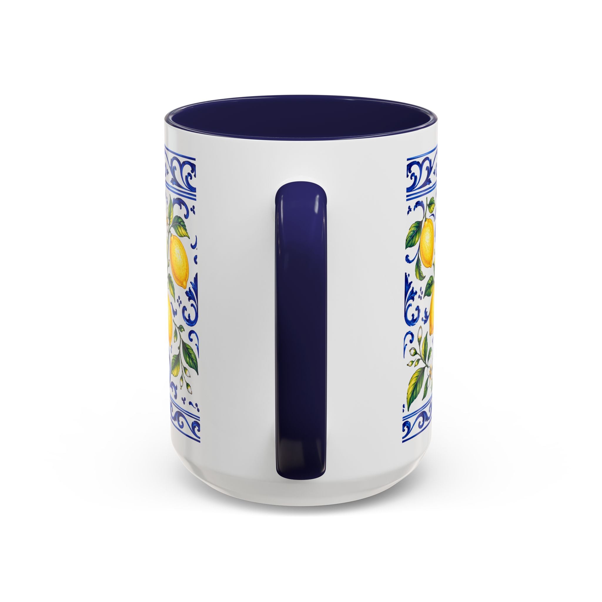 Little Italy Amalfi Blue with Lemon Mug — Blue Ceramic Kitchen Mug (11oz)