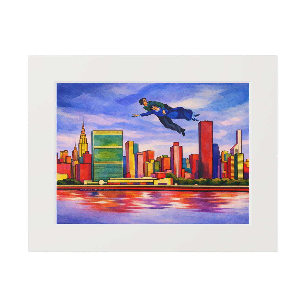 Sobre el pueblo Manhattan Skyline inspirado en Marc Chagall Alfombrilla Marco
