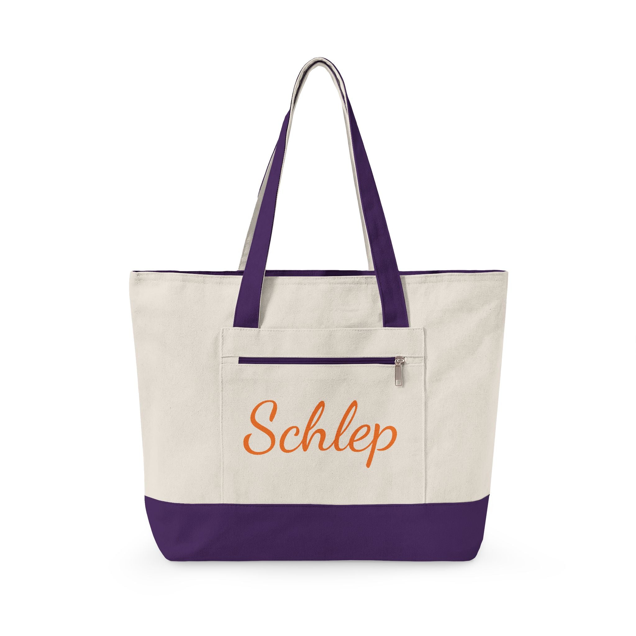 Schlep Zippered Canvas Tote Bag | Grocery Schlepping Subway Tote