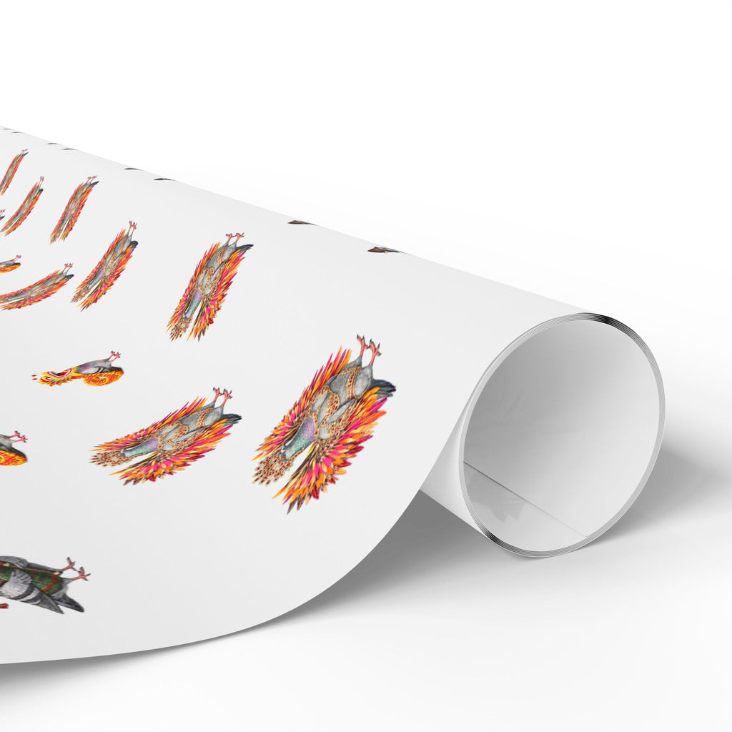 Parade Day NYC Pigeon Pattern Gift Wrap Paper | New York Party Parade Bird Lover Wrapping Paper Roll