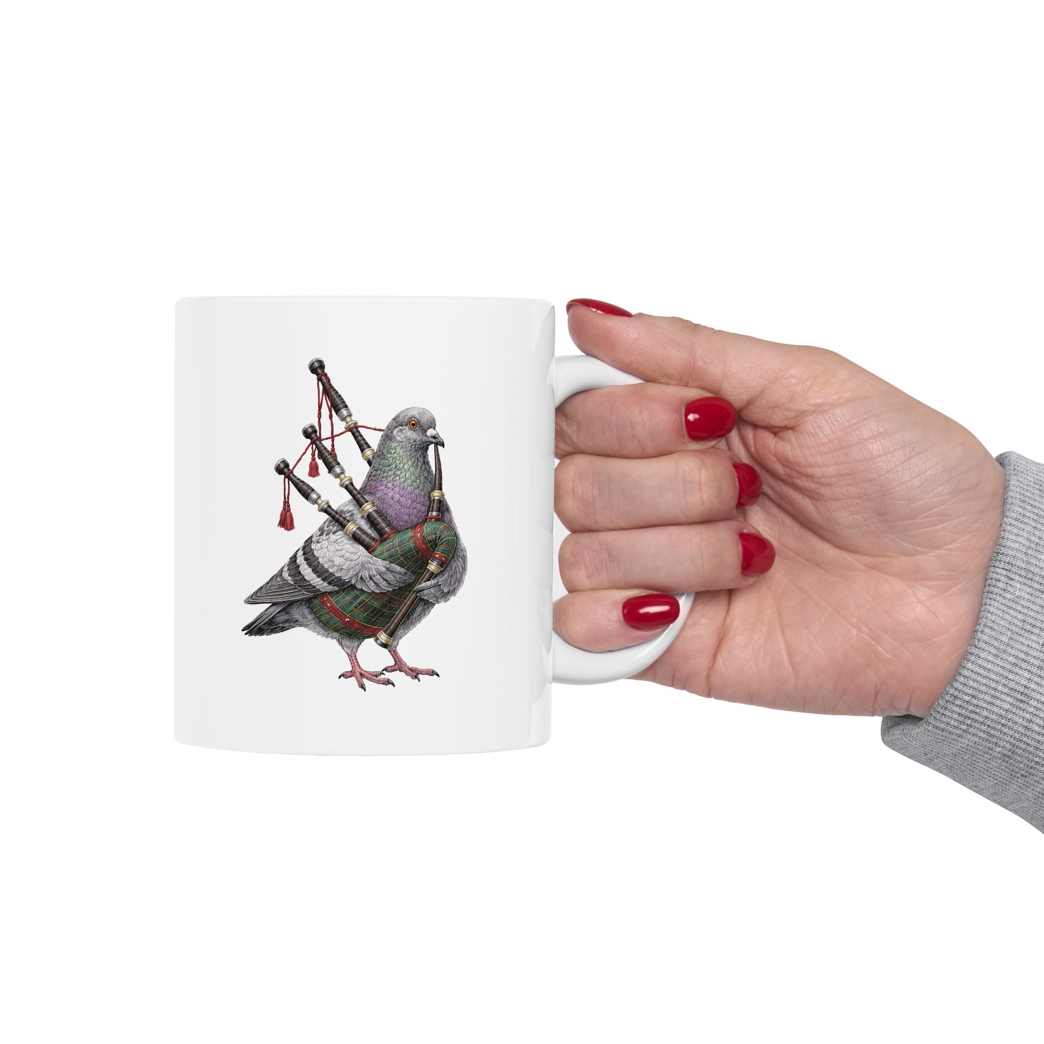 Customizable Woodlawn NYC Pigeon Mug | NYC Irish Bagpipes Bird Lovers Ceramic Coffee Cup