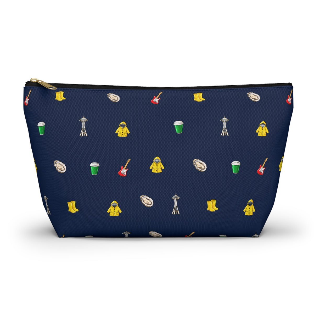 Icon of Seattle Large T-Bottom Makeup Bag —  Washington Travel Accessory Pouch