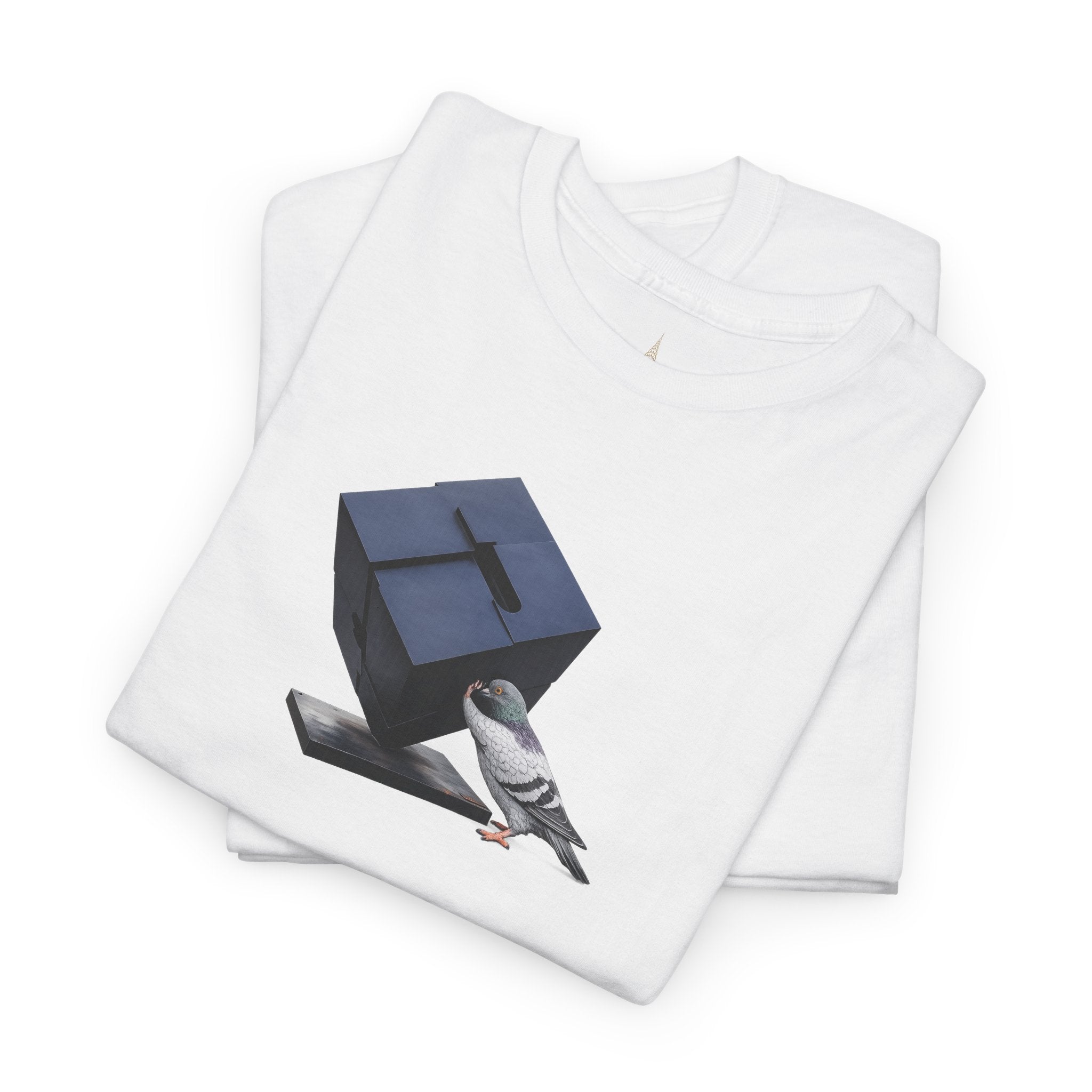 Customizable Astor Place NYC Pigeon T-Shirt | Alamo Black Cube Tee