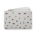 Icons of New York City Heather Gray Clutch — Statue of Liberty, Taxi & Pizza Pattern