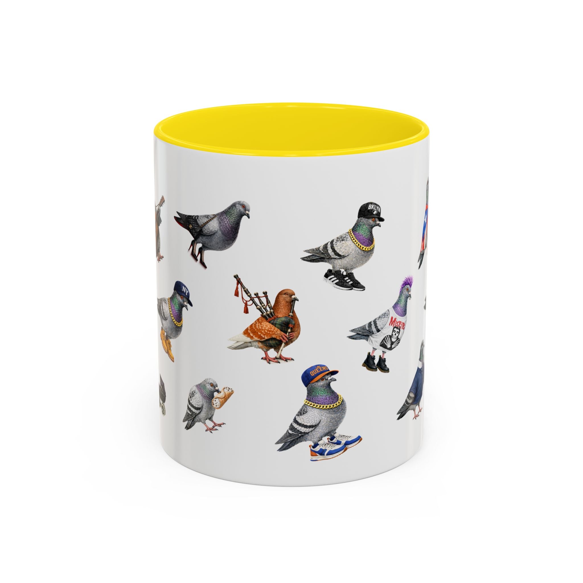 Pigeons of New York Colorful Mug | NYC Pigeon Bird Lovers Coffee Cup
