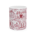 Upper West Side Red and White Toile Mug | New York Chinoiserie Ceramic Coffee Cup
