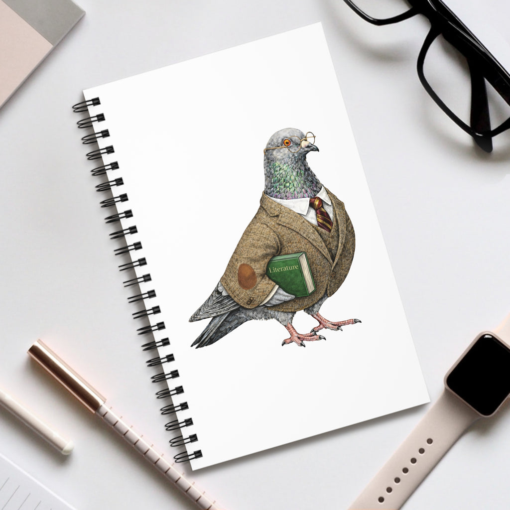 Cuaderno en espiral personalizable de paloma de Morningside Heights, Nueva York | Cuaderno para amantes de las aves para profesores universitarios de Manhattan