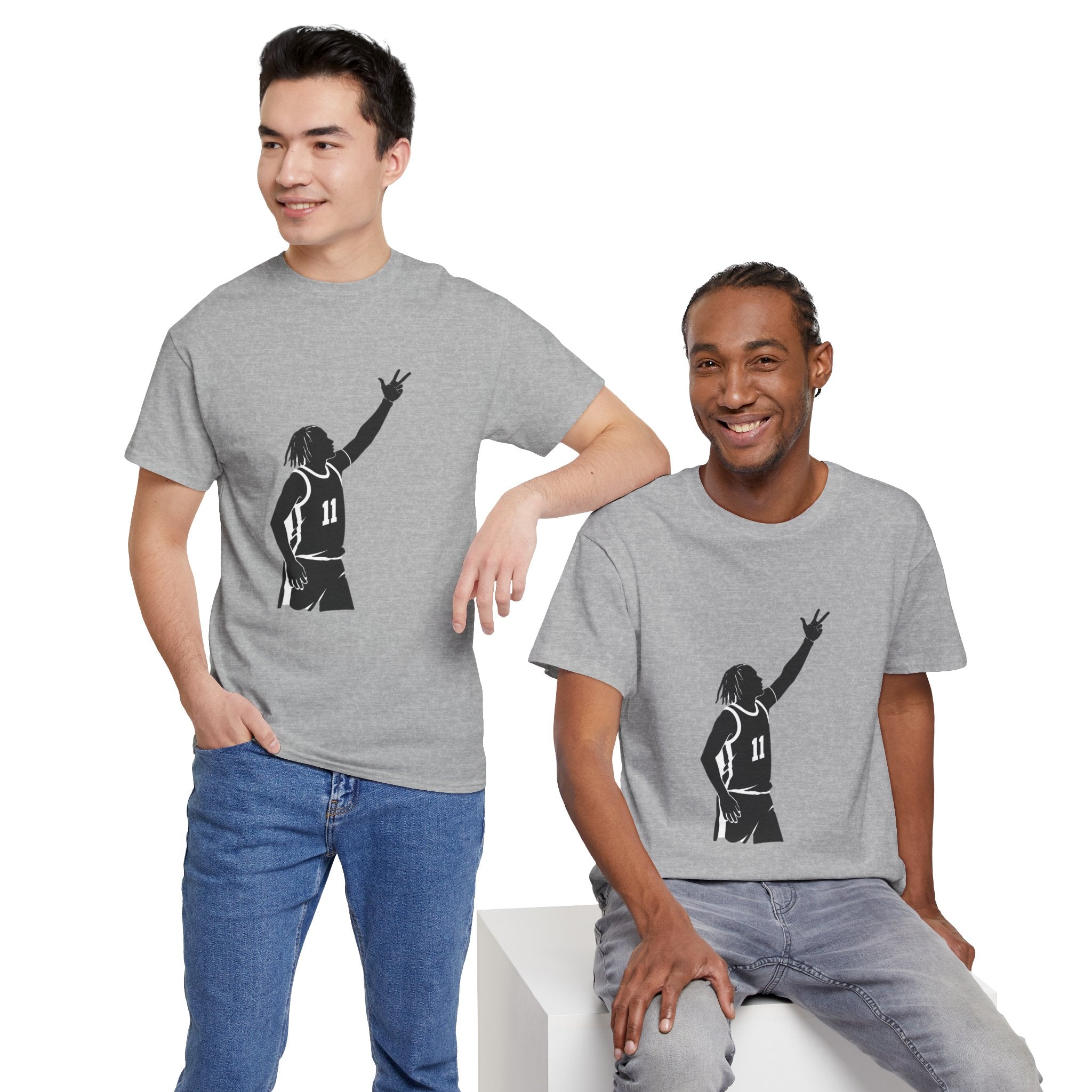 Customizable Jalen Brunson 3 Points Celly T-Shirt | New York Basketball Tee