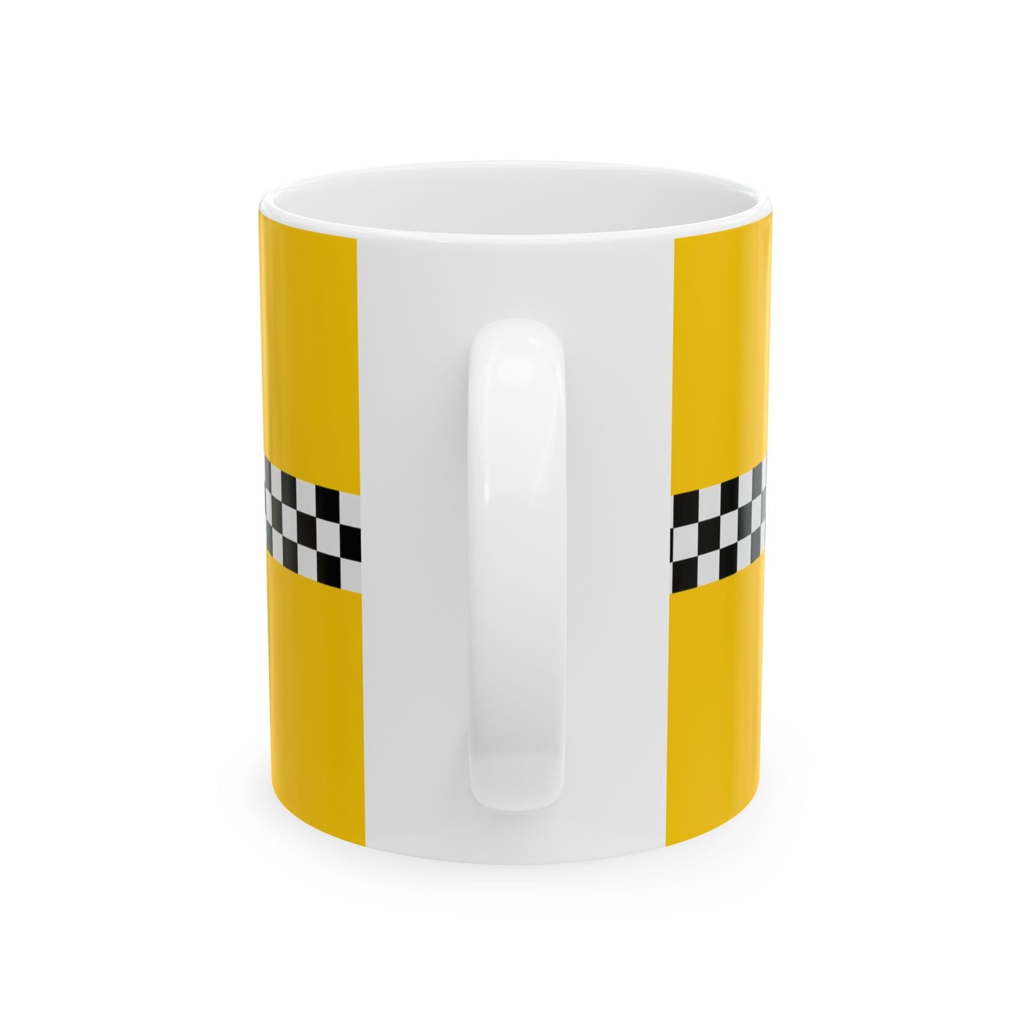 NYC Checkered Taxi Cab Mug | New York Yellow Checker Ceramic Mug