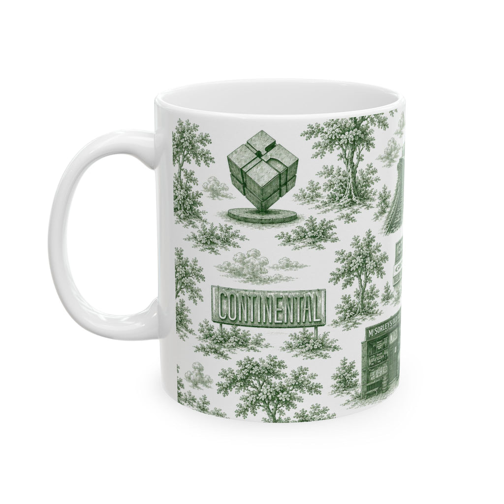 East Village Green Toile de Jouy Mug | NYC Chinoiserie Ceramic Mug