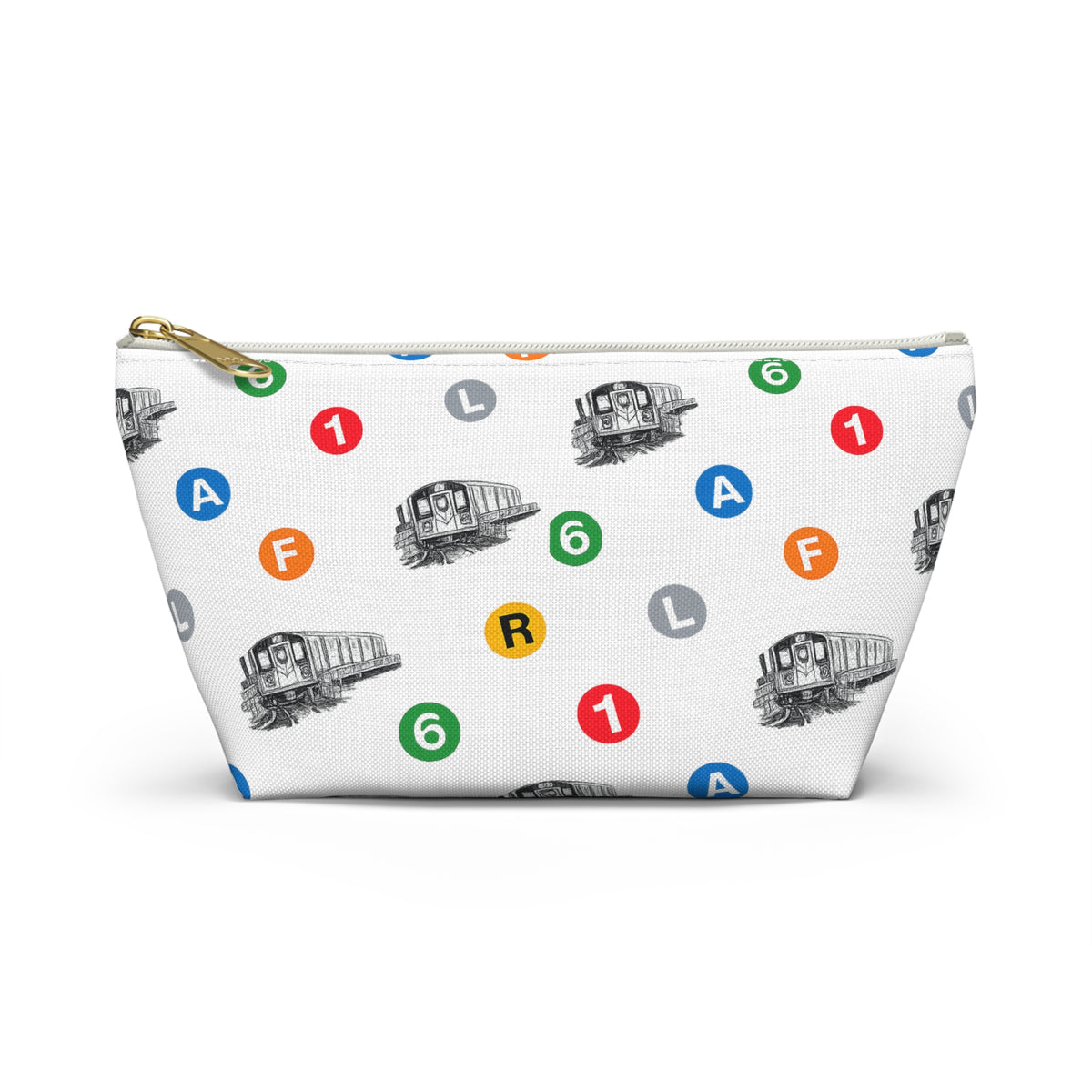 New York Subway Train Transit Icons— T-Bottom Makeup Bag