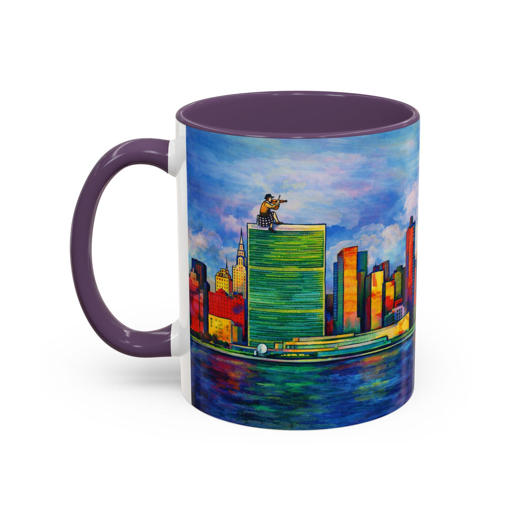 Fiddler on the Manhattan Roof  Marc Chagall-inspired Fan Art NYC Accent Coffee Mug