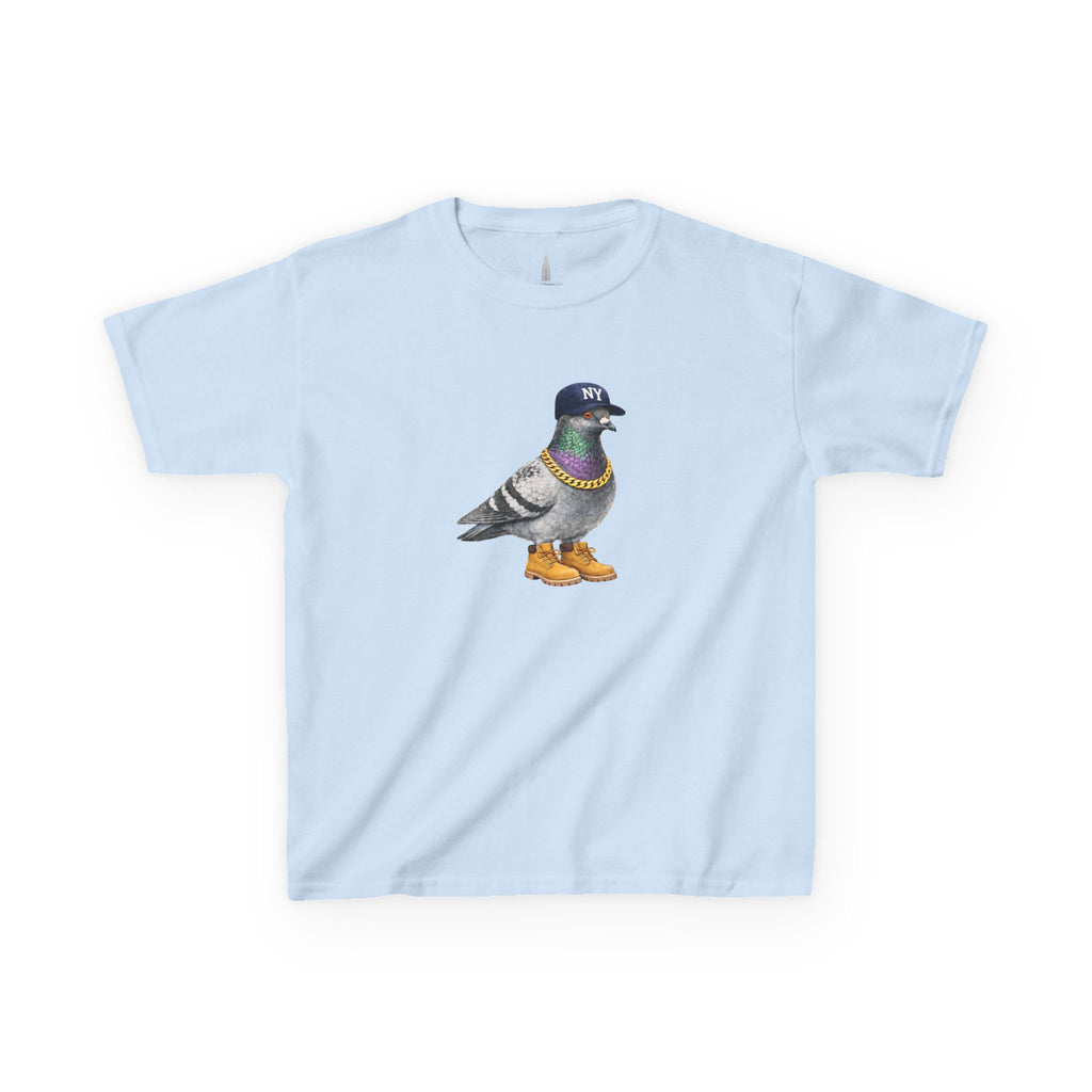 Customizable Bronx NYC Pigeon Kid Tee —  Cute Baseball Fan Bird T-Shirt for Children
