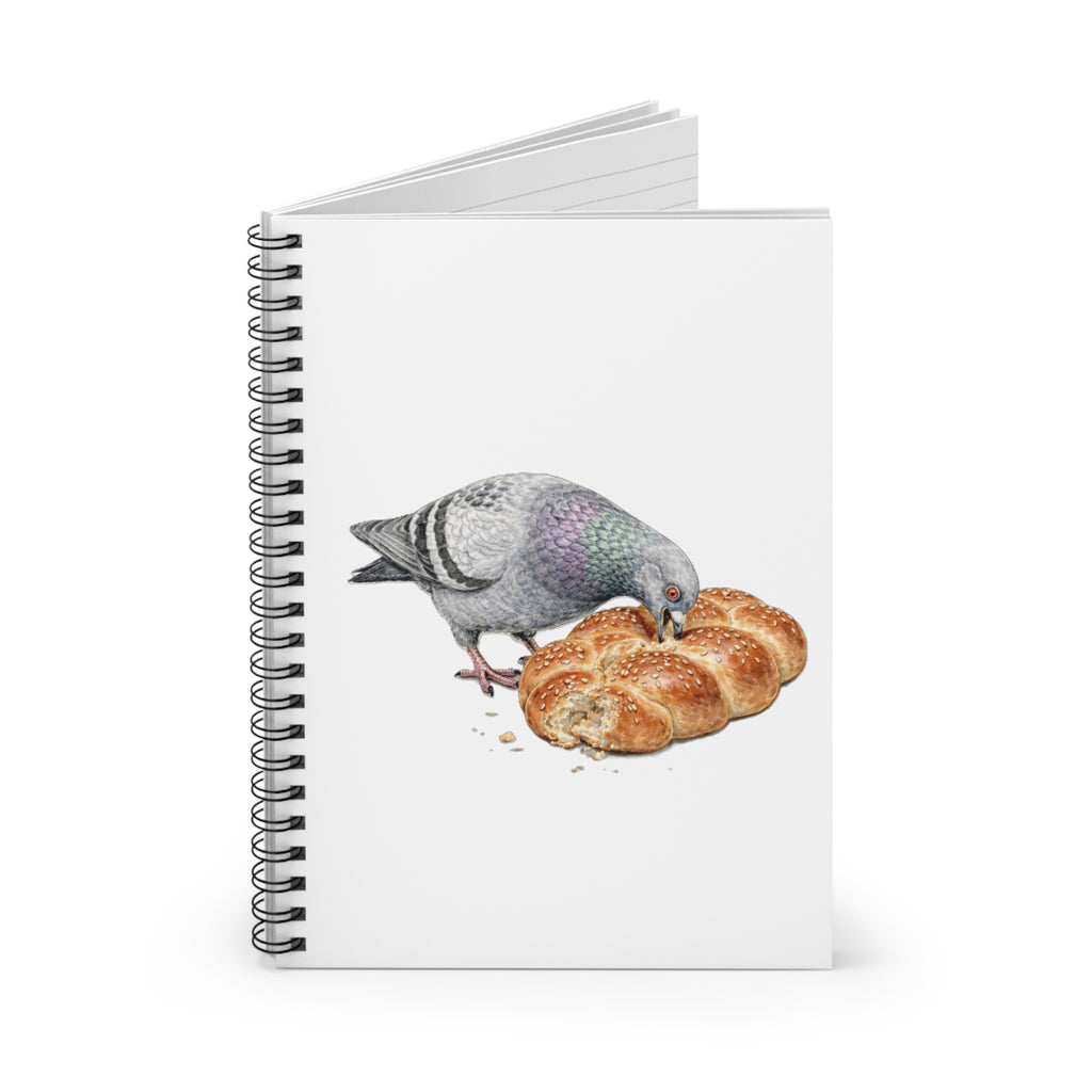 Customizable Borough Park NYC Pigeon Spiral Journal | Brooklyn Kosher Challah Bird Lovers Notebook