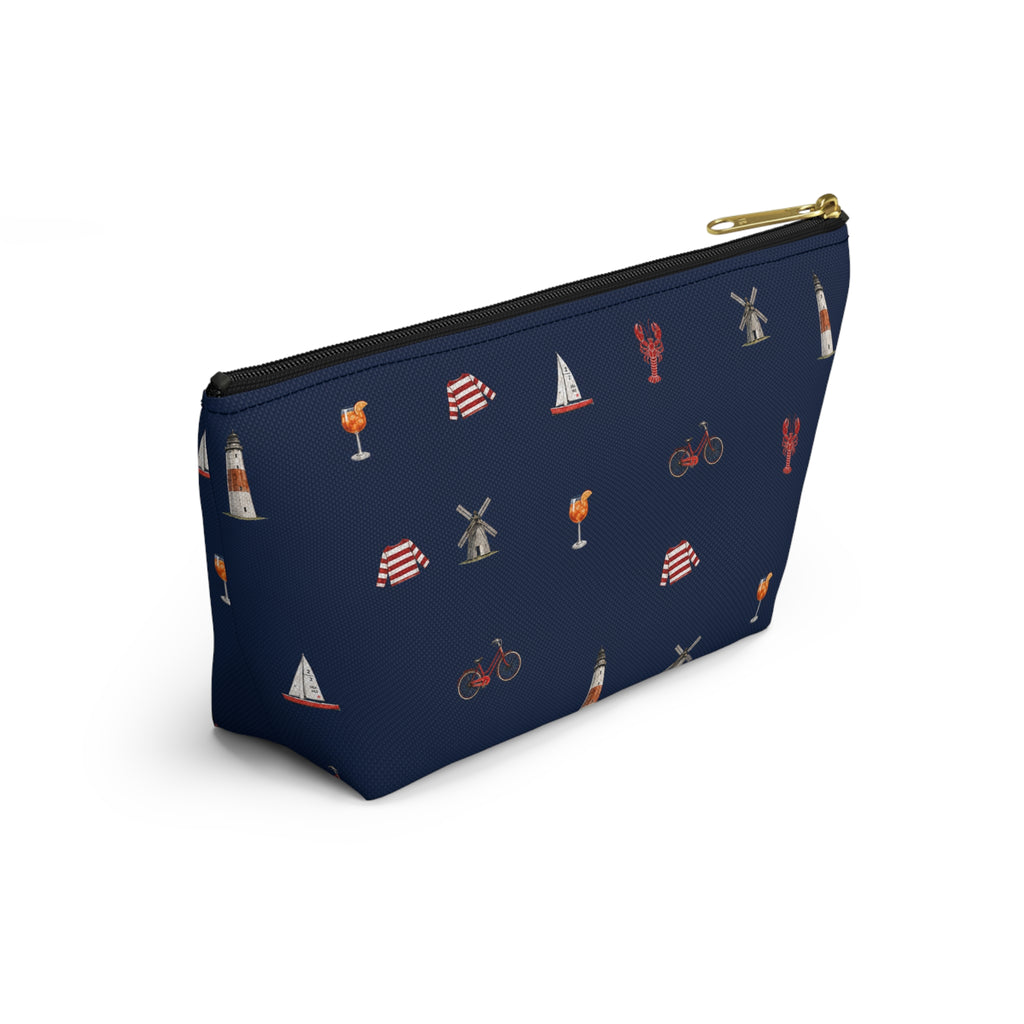 Icons of The Hamptons Blue  Accessory Pouch — T-Bottom Makeup Bag