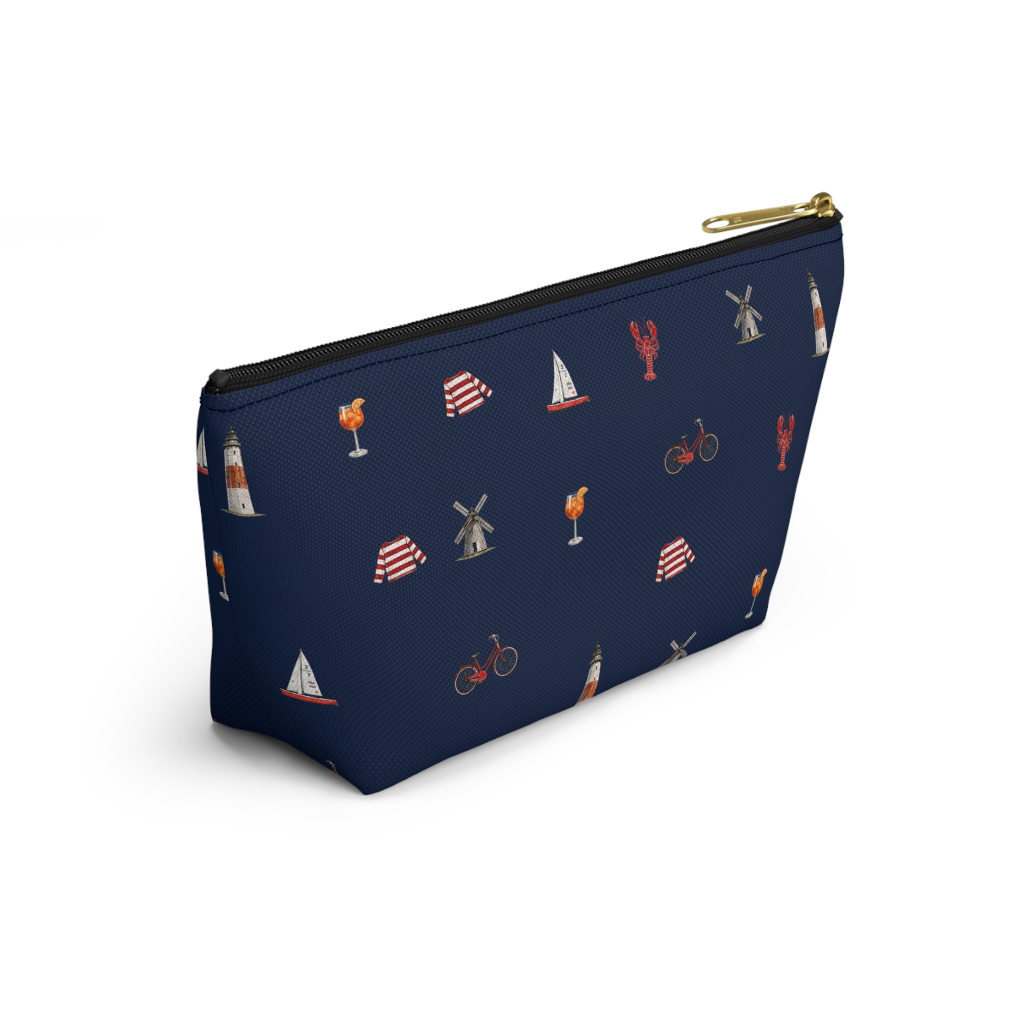 Icons of The Hamptons Blue  Accessory Pouch — T-Bottom Makeup Bag