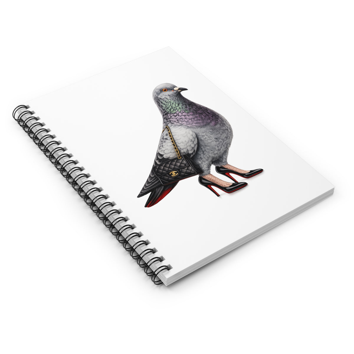 Carnet à spirale personnalisable Pigeon du quartier de Meatpacking à New York | Carnet de luxe pour les amoureux des oiseaux