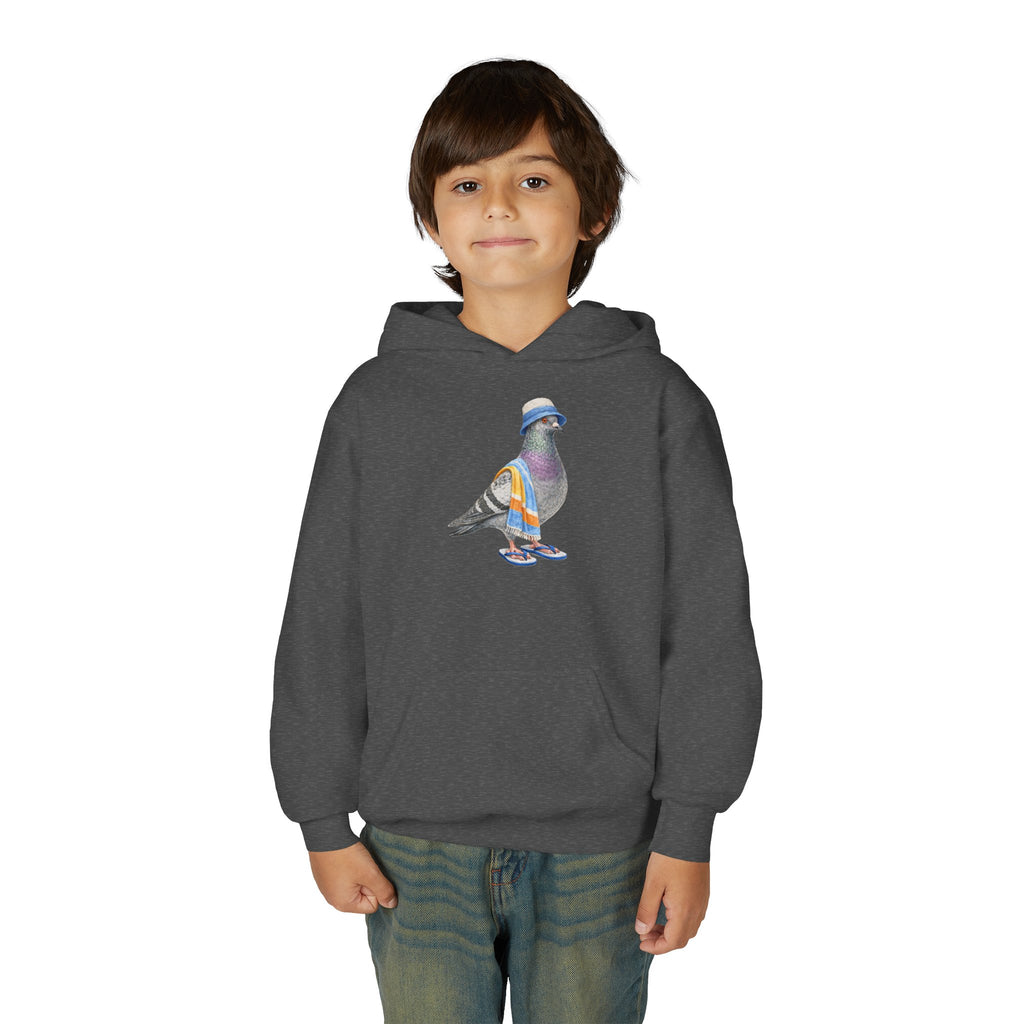 Sudadera con capucha personalizable Coney Island NYC Paloma NYC para niños | Sudadera con capucha para niños amantes de las aves "beach bum" de Nueva York