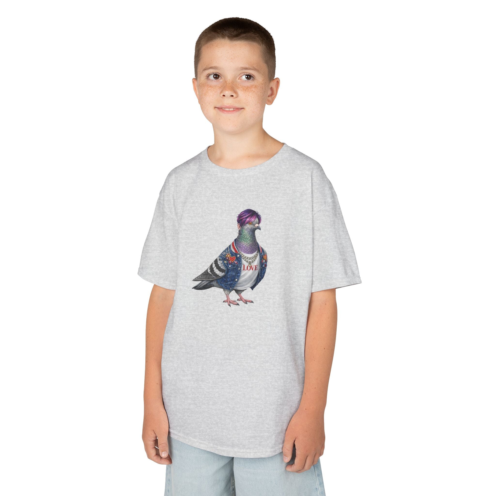 Customizable Koreatown NYC Pigeon Kids KPop Tee — Cute Bird K-Pop T-Shirt for Children