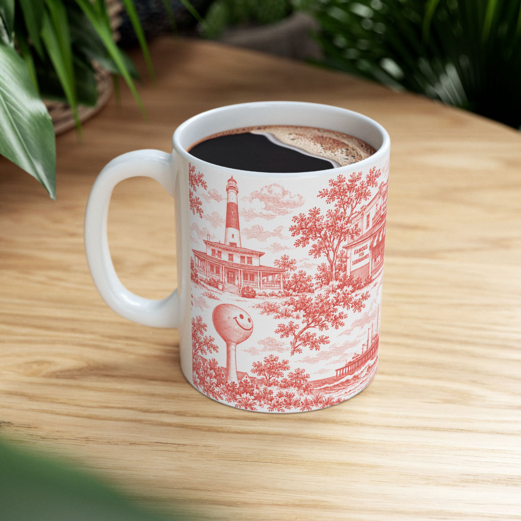 Atlantic City Red Toile de Jouy 11oz Mug