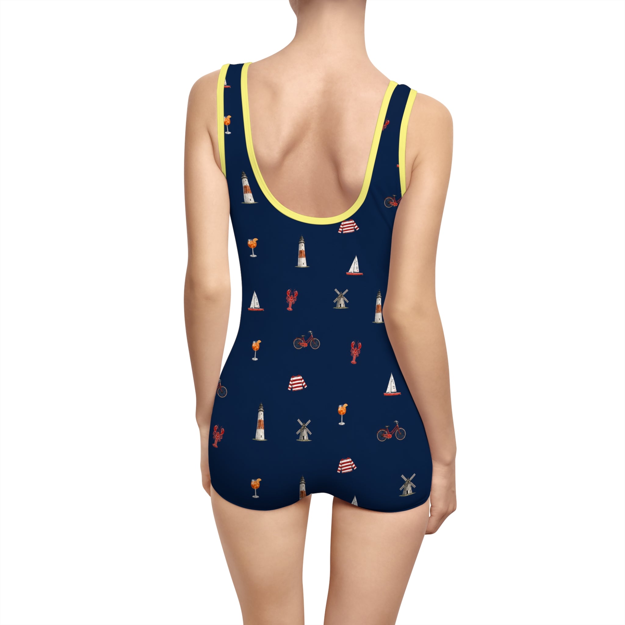 Icons of the Hamptons One-Piece Swimsuit — Nautical Navy Women’s Swimwear