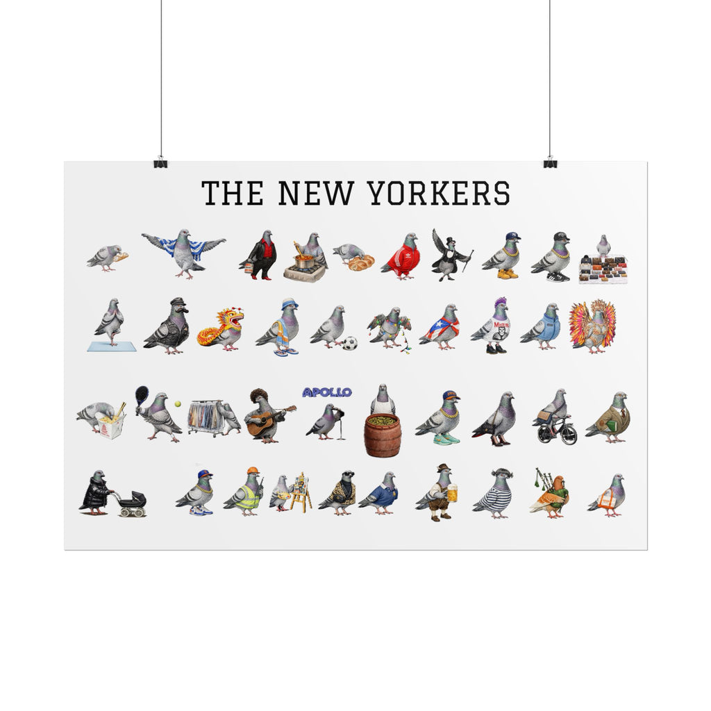 The New Yorkers Neighborhood Pigeons Rolled Poster | NYC Pigeon Gift for Bird Lovers