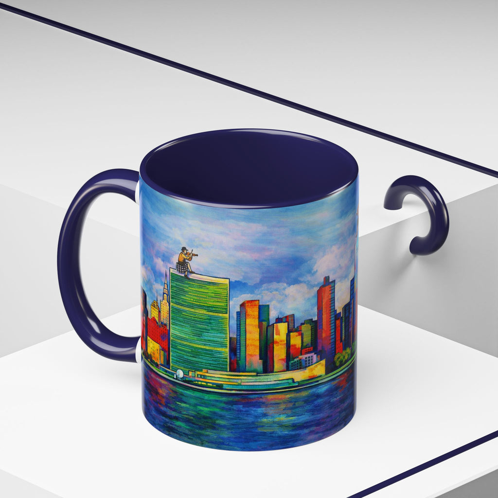 Fiddler on the Manhattan Roof  Marc Chagall-inspired Fan Art NYC Accent Coffee Mug