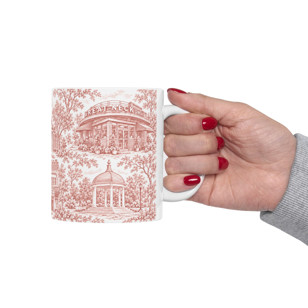 Great Neck Red de Jouy 11oz Ceramic Mug