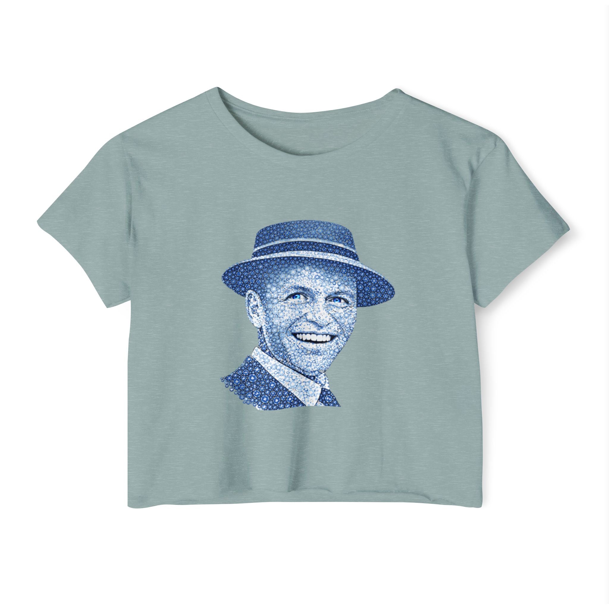 Poker Chip Frank Sinatra Crop Top T-shirt   Music Tee